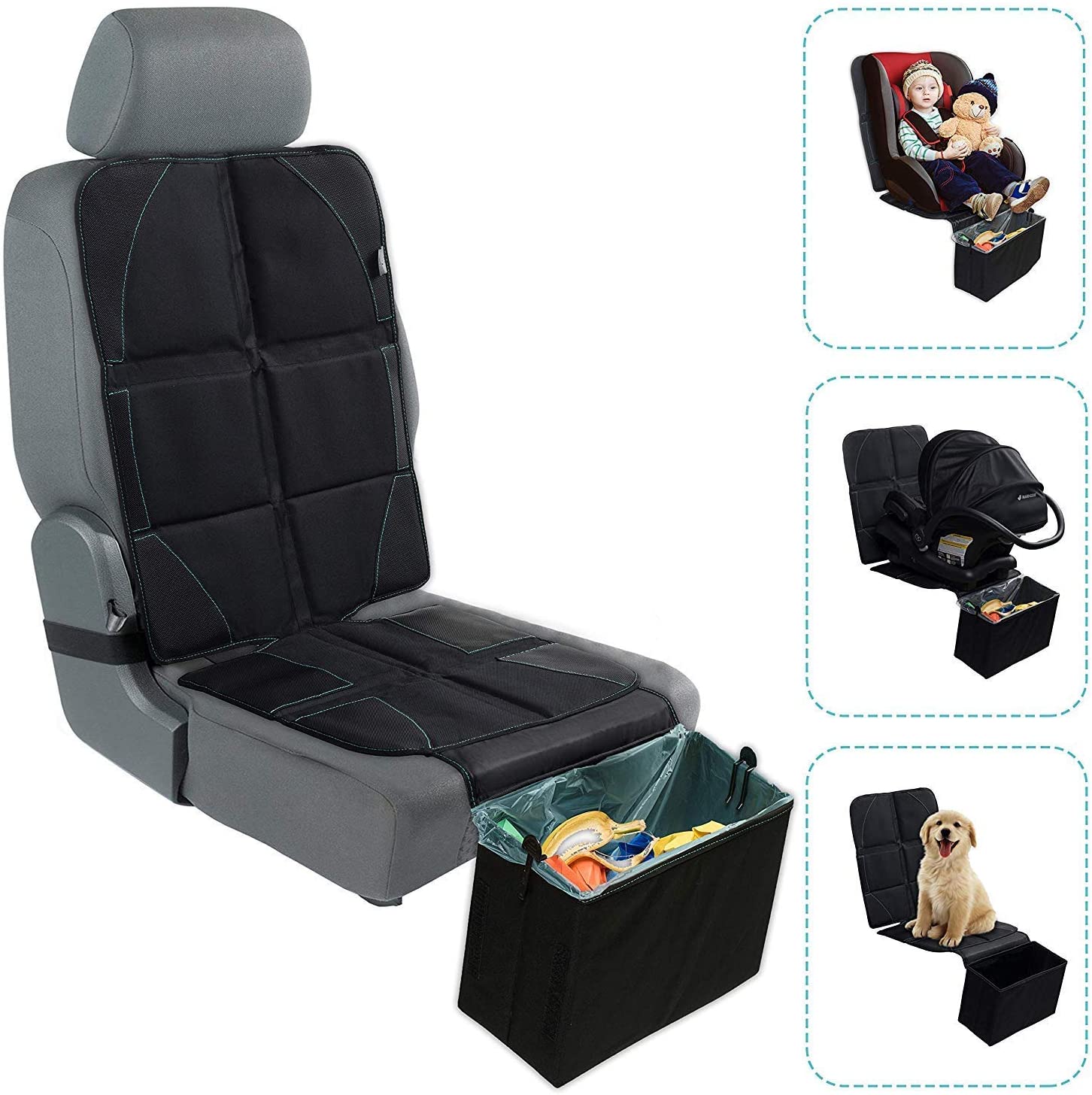 2-Pack Car Seat Protectors - Waterproof & Thick Padding For Under Child Car Seats